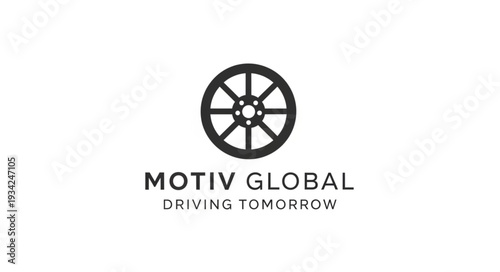 Motiv Global logo with a stylized wheel and the tagline Driving Tomorrow.