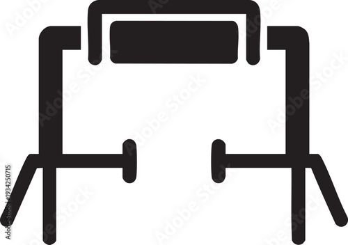 Simple black icon depicting a gymnastic bar or uneven bars setup