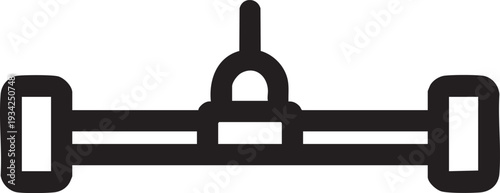 Simple black and white illustration of a seesaw or teeter totter