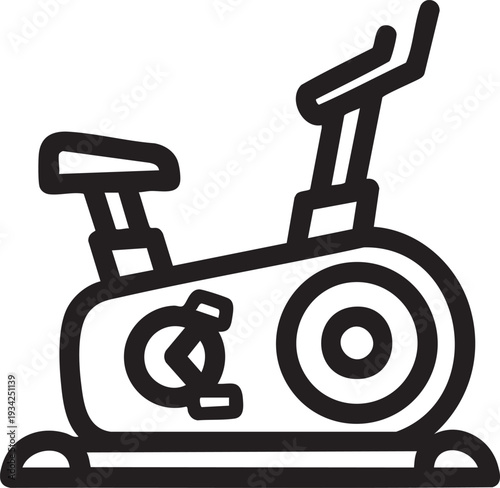 Simple line drawing of a stationary exercise bike for fitness