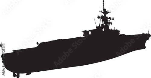 Vector silhouette of a warship