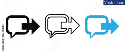 Set of modern speech bubble icons for digital communication and dialogue