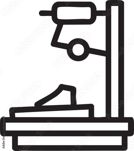 Simple line drawing of a pottery wheel for shaping clay objects