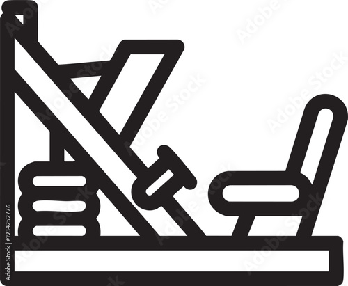 Black and white line art depicting a gavel and stacked law books