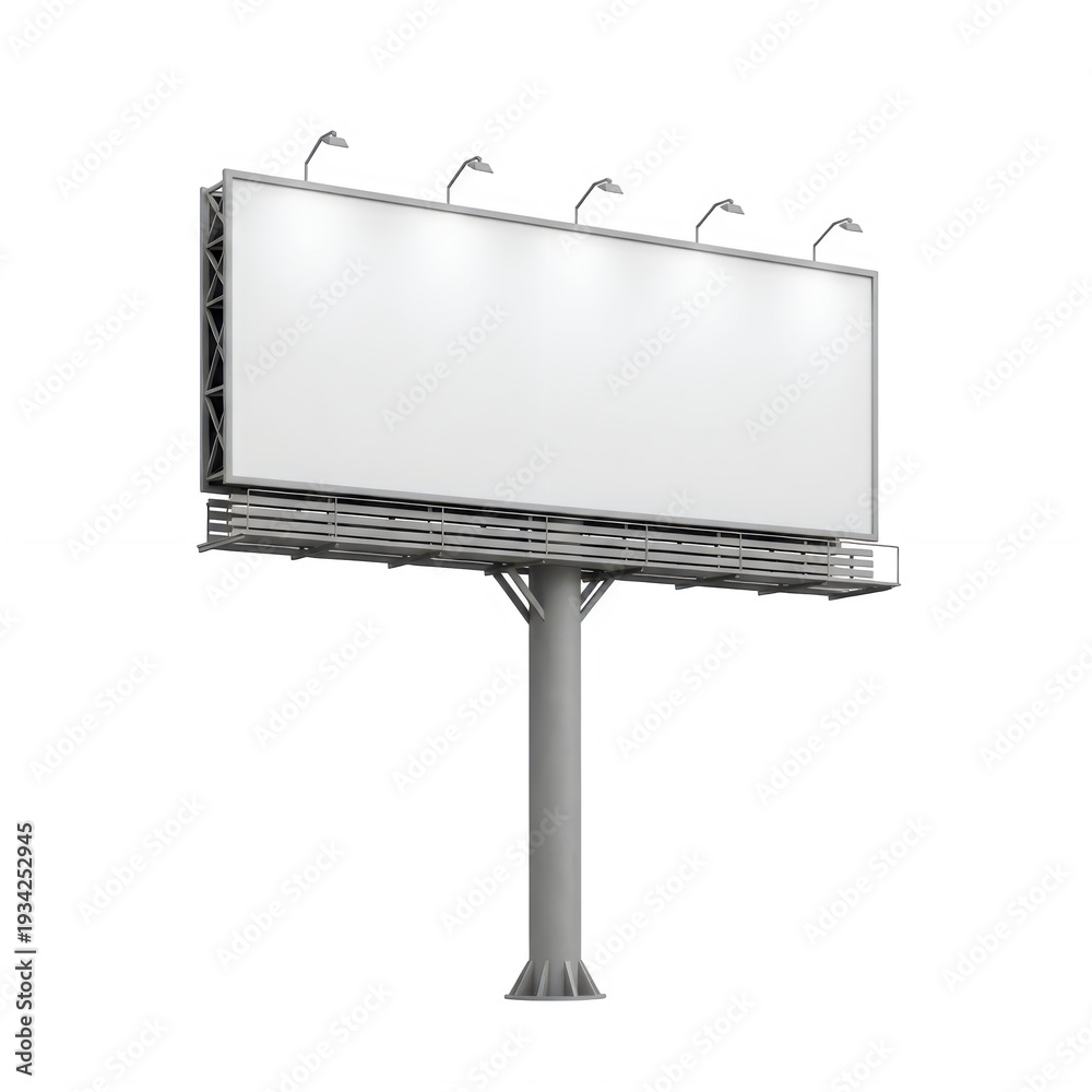 Obraz premium A large, empty billboard standing in an open area against a white background.