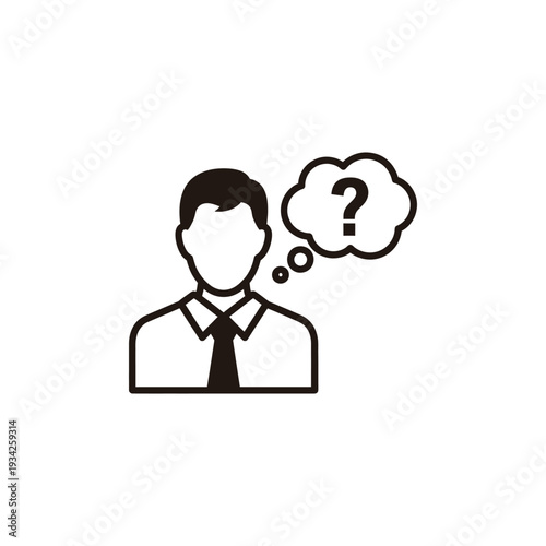 Illustration of a man in thought with a question mark above his head
