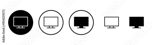 Computer icon logo design. computer monitor sign and symbol