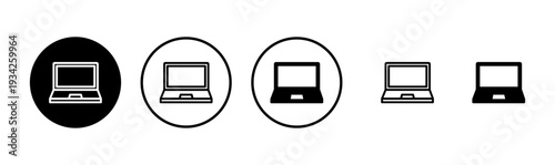 Laptop icon logo design. computer sign and symbol
