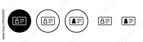 License icon logo design. ID card icon. driver license, staff identification card