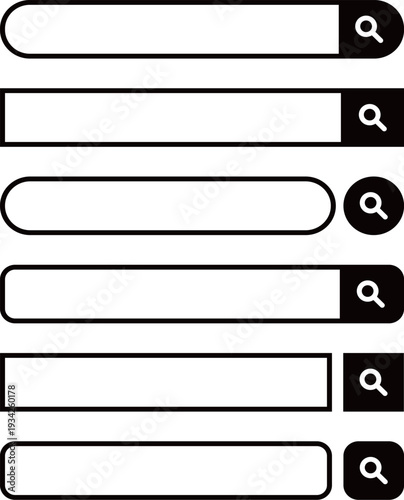 検索窓・検索バーのイラスト素材　セット　Search bar illustration set
