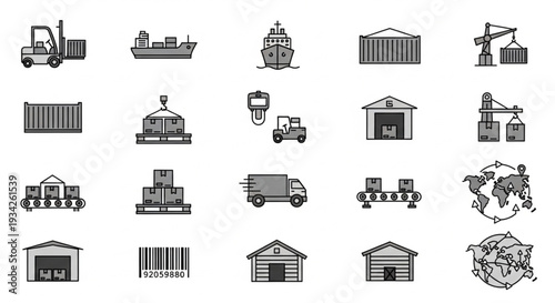 Logistics and Shipping Icons Set.