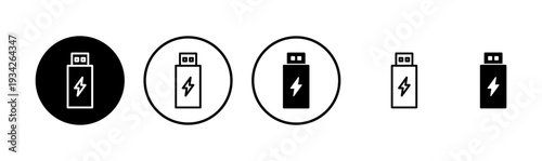 Usb icon logo design. Flash disk sign and symbol. flash drive sign. usb charging