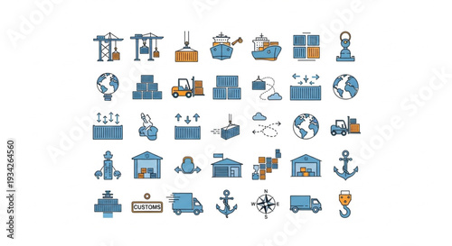 Logistics and Shipping Icons Set.