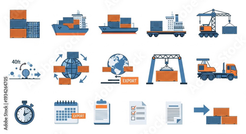 Logistics and Shipping Icons Set.