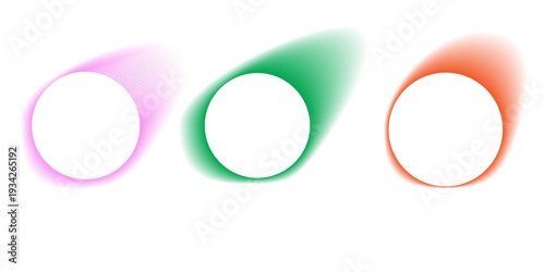 Gradient circles background, color gradation with halftone effect. Vibrant design colorful swirls. Gradient blur circle pattern with grain dots design. Rainbow rgb color spectrum. Vector illustration
