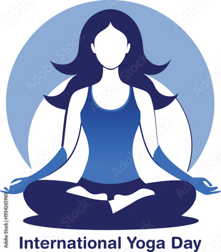 International yoga day meditation woman in lotus position