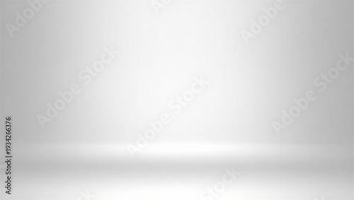Foto Softly lit bright white empty room studio background with gentle ambient glow