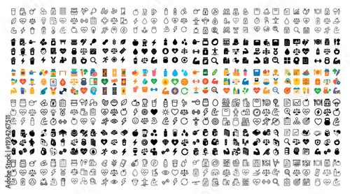 Utility icons with bottle cup blender outline