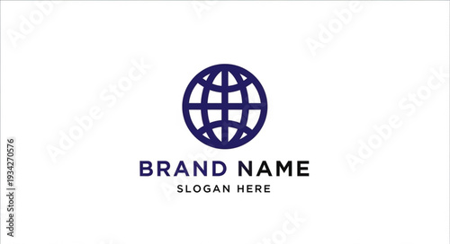 Global Brand Identity Logo Template with Slogan Placeholder.
