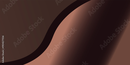 A smooth, wavy gradient background in brown and black. The background features a flowing, elegant design with brown and black hues. Minimal abstract wavy gradient vector background