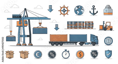 Logistics and Shipping Operations Illustrated.