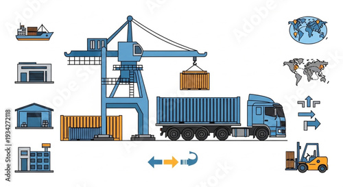 Logistics and Transportation Graphic Illustration.