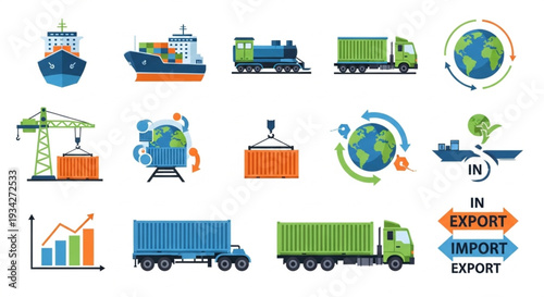 Logistics and Transportation Icons Collection.