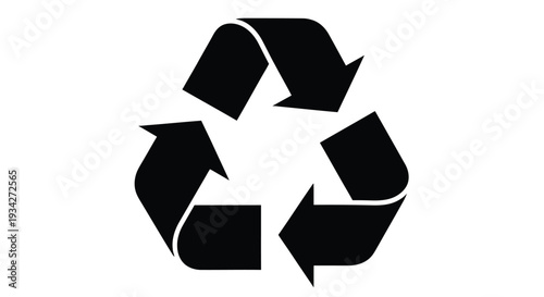 Black recycle symbol on a white background representing environmental sustainability