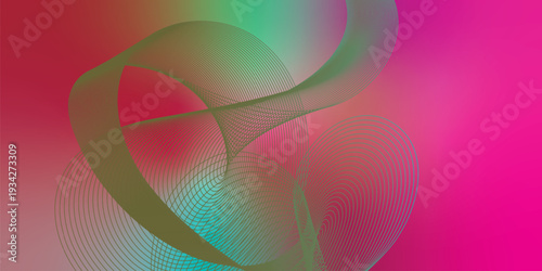 Vibrant MediumVioletRed, DeepSkyBlue, and LightPink ribbons gracefully spiraling across a dark, atmospheric backdrop filled with shimmering micro particles, futuristic digital tech environment, vector