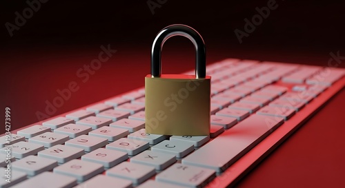 Wallpaper Mural Secure keyboard with open padlock on red illuminated computer keyboard for cybersecurity and data protection Torontodigital.ca