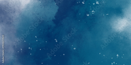 Star field in galaxy space with nebula, abstract watercolor digital art painting for texture background. vibrant blue cosmic . Softly blended abstract blue watercolor background with subtle texture. 