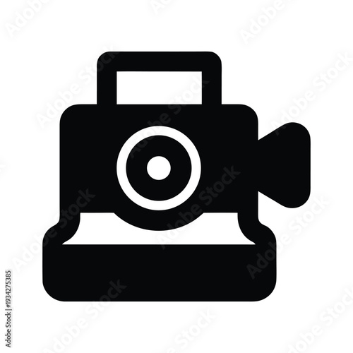 Modern Minimalist Camera Icon Graphic Design Element isolated on White Background