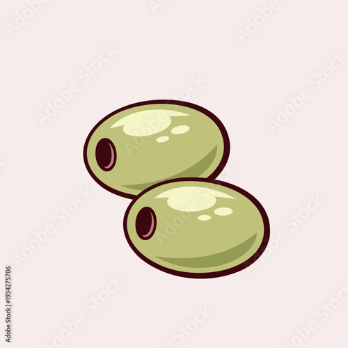 Green olives set colorful objects for your designs vector illustration on light background