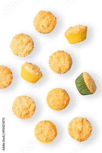 Sweet Coconut Macaroons On White