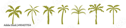Vector logo and print design templates, summer palms, tropical hand drawn illustrations, tropical surfing concept, vacation and travel, palm trees and hippie boho elements