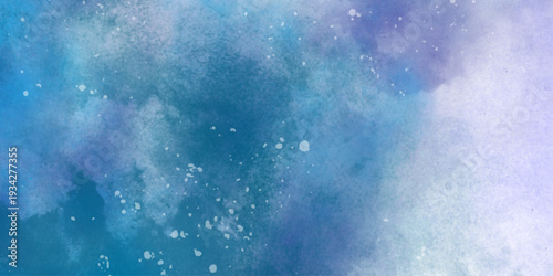 Star field in galaxy space with nebula, abstract watercolor digital art painting for texture background. vibrant blue cosmic . Softly blended abstract blue watercolor background with subtle texture. 