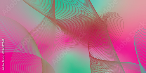 Abstract flowing wave background with smooth green and red gradient blend, soft mesh curves, vibrant modern design, dynamic layered lines, elegant fluid shapes, high resolution digital backdrop 