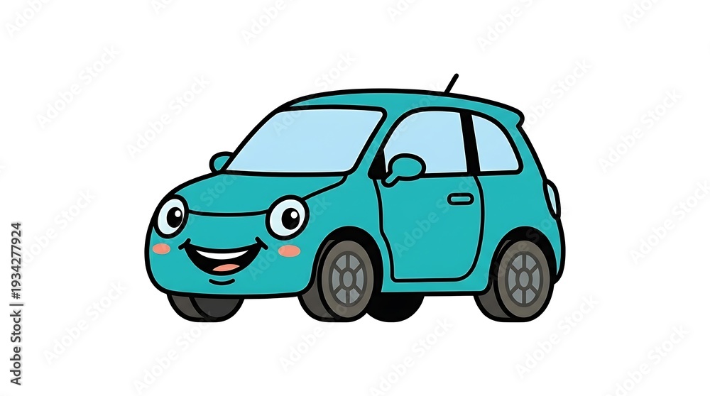 Fototapeta premium Cartoon Car Character Illustration Design.