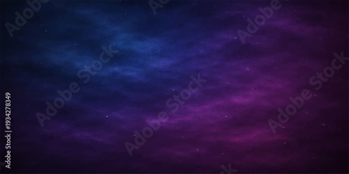 Dramatic blue space background featuring a dark stormy cloudscape and a celestial sky with stars and clouds under a light atmosphere