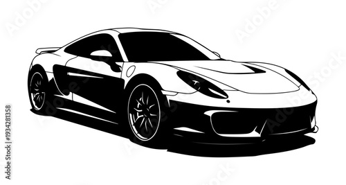 Modern Sports Car Front Silhouette