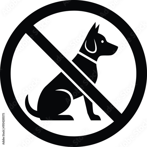 no dogs allowed sign with dog silhouette in circle