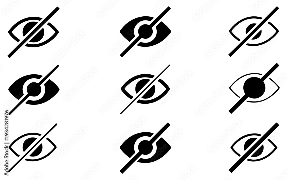 Foto censored content warning icon set
