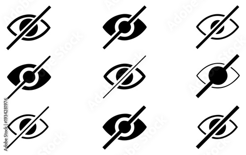 censored content warning icon set