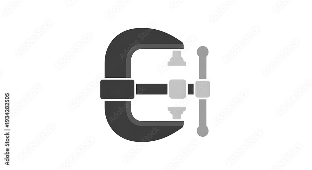 Obraz premium G Clamp Tool Icon Graphic Design Element.
