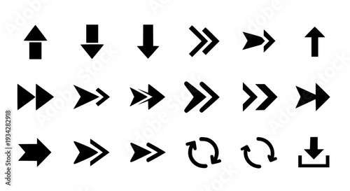 Arrows set with various directions and styles for navigation featuring direction, pointers, symbols with icons and