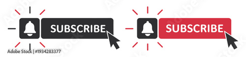 subscribe button cursor icon set