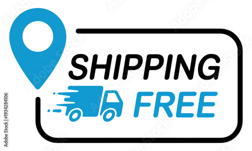 free shipping fast delivery badge icon