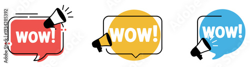 wow promotion megaphone banner icon