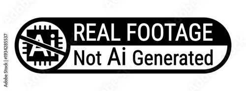 real footage not ai generated watermark symbol logo icon label vector isolated on transparent background