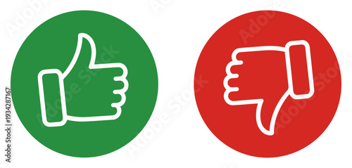 thumbs up down icon set